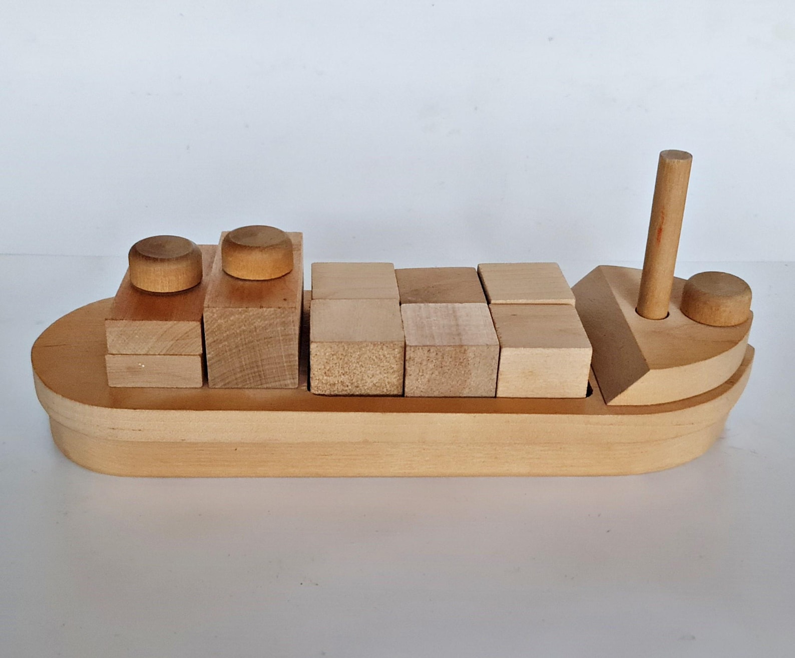 Authentic Wooden Block Ship Construction Puzzle Montessori Kids Toy ...