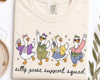Silly Goose Support Squad Comfort Colors Shirt, Paraprofessional RBT SLP OT Special Education Teacher Back to School Gift