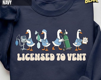 Sweat-shirt Silly Goose pour inhalothérapeute, chemise sous licence pour ventiler, cadeau RT CRT RRT Rcp