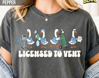 Chemise d'oie idiote couleurs confort pour inhalothérapeute, autorisé à ventiler, cadeau drôle RT CRT RRT