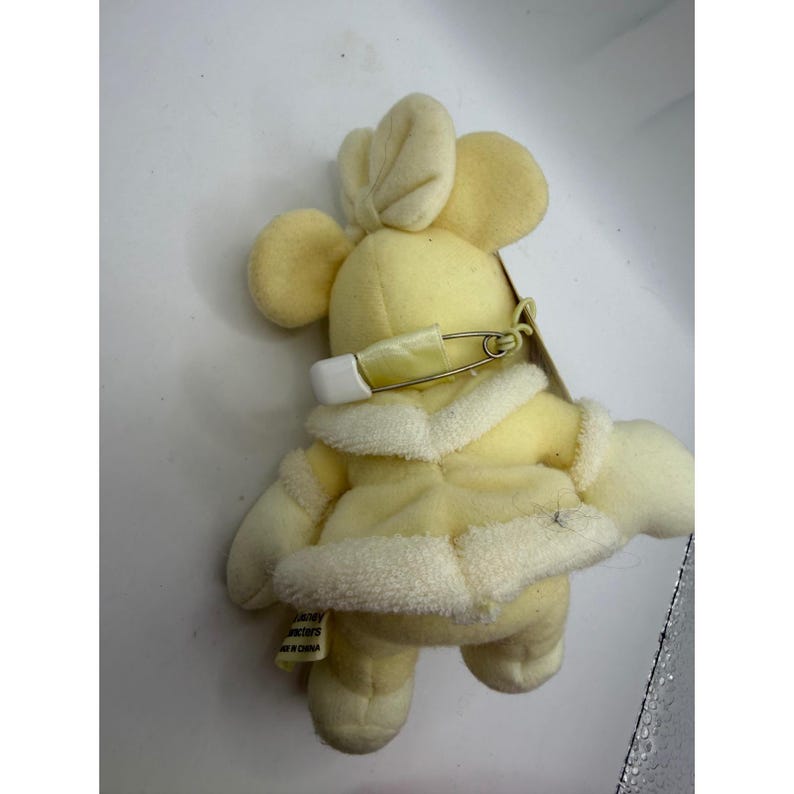 Tokyo Disneyland Minnie Mouse Plush Badge Vintage Yellow Winter Outfit 6 Inch image 2