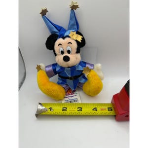 Tokyo Disneyland 15th Anniversary Mickey Mouse Jester Plush Badge 1998 Blue Star image 7