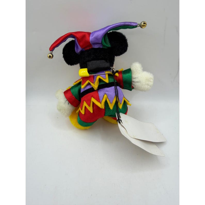 Tokyo Disneyland 15th Anniversary Mickey Mouse Jester Plush Badge 1998 Vintage image 2