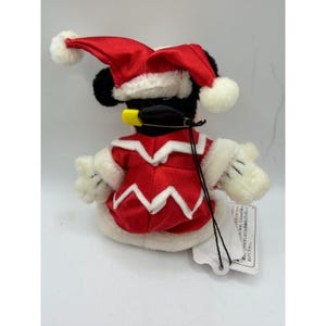 Tokyo Disneyland 20th Anniversary Minnie Mouse Christmas Plush Badge NWT 7 Inch image 2