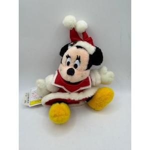 Tokyo Disneyland 15th Anniversary Minnie Mouse Christmas Plush Badge NWT 7" image 1