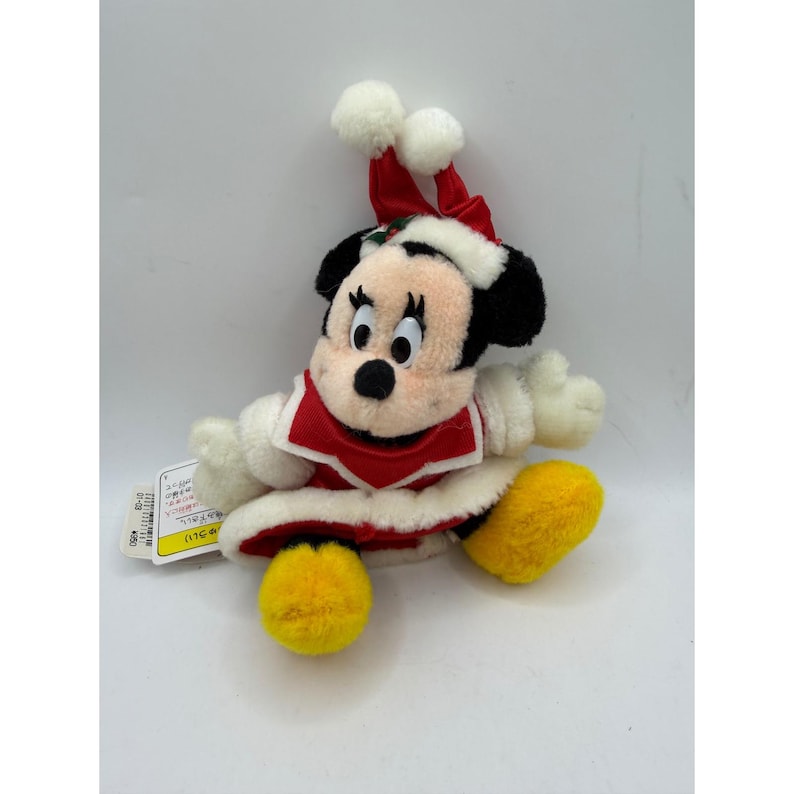 Tokyo Disneyland 15th Anniversary Minnie Mouse Christmas Plush Badge NWT 7" image 1