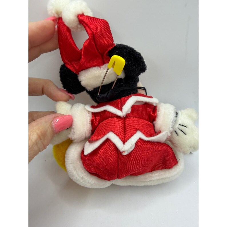 Tokyo Disneyland 15th Anniversary Minnie Mouse Christmas Plush Badge NWT 7" image 2
