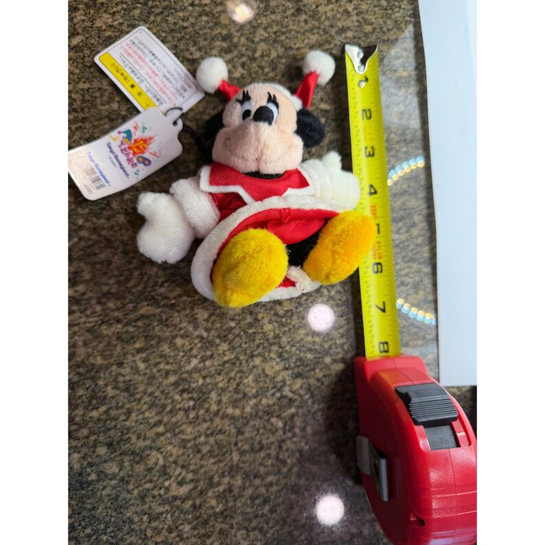 Tokyo Disneyland 15th Anniversary Minnie Mouse Christmas Plush Badge NWT 7" image 6