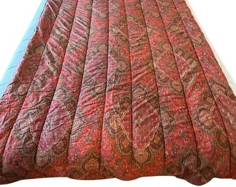 Ralph Lauren Home Red Paisley Medallion Cotton Comforter Twin Made in Italy USA