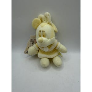 Tokyo Disneyland Minnie Mouse Plush Badge Vintage Yellow Winter Outfit 6 Inch image 1