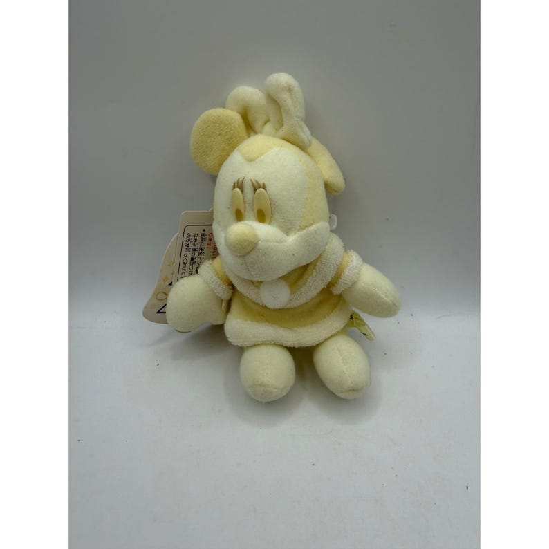 Tokyo Disneyland Minnie Mouse Plush Badge Vintage Yellow Winter Outfit 6 Inch image 1