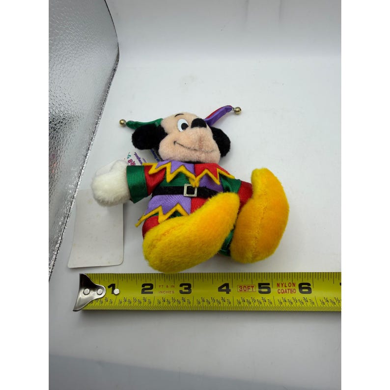 Tokyo Disneyland 15th Anniversary Mickey Mouse Jester Plush Badge 1998 Vintage image 7