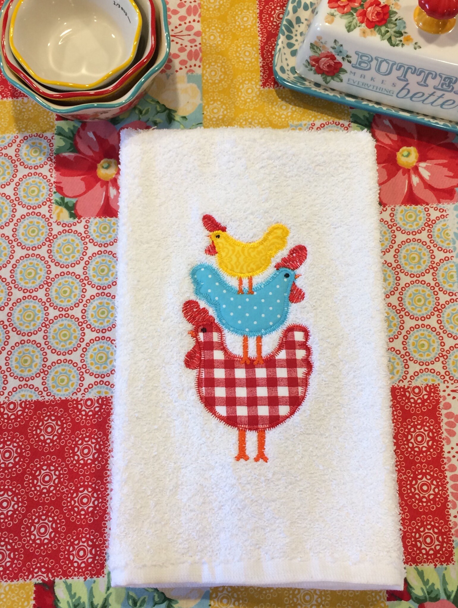 Set of 2 Chicken Kitchen Towels chickens made to match Etsy