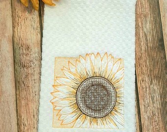 Toalla de cocina de otoño: girasoles, casa de campo, toallas de otoño, regalo de anfitriona, decoraciones de otoño