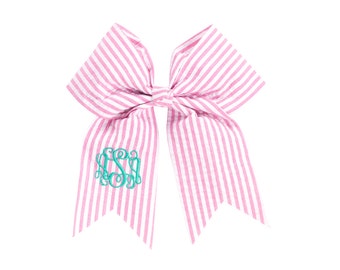 SALE- Seerucker Monogrammed Bows- preppy bows, large bows, hairbows, personalized, Easter bow