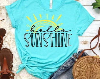 Hello Sunshine- ladies graphic tee, summer