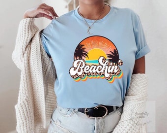 Beachin’ Tee- leopard, ladies graphic tee, sunshine, beach shirt