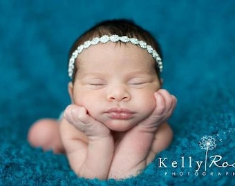 Sale-Elegant Newborn Headband- newborn photo prop, baby girl headband, special occasion