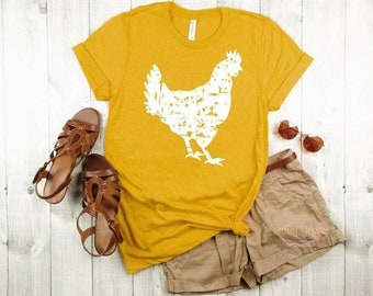 Camisa de pollo- Loco mujer de pollo, camisa de granja