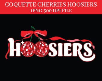 Hoosiers Coquette Cherries with Bow PNG DIGITIAL DOWNLOAD 300 dpi file