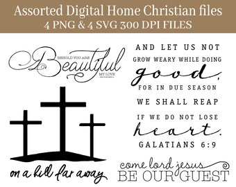 Assorted Christian Home PNG & SVG Digital Download