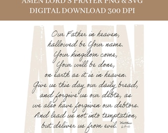 Lord's Prayer Christian Grunge Graphic: PNG, SVG (Digital Download)