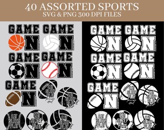 40 Assorted Christian Sports Bundle PNG & SVG Digital Download