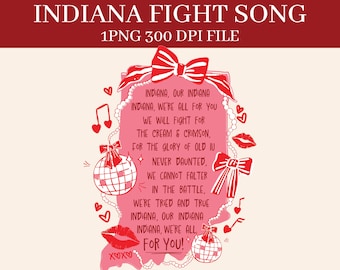 Coquette Hoosiers Fight Song Hoosier Nation Game Day 300 DPI PNG DIGITAL File