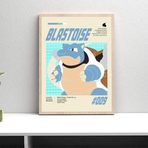Blastoise Retro Creature Print | Vintage Gamer Wall Art