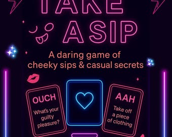 Take A Sip Drinking Game | Adult Party Card Game | Funny Printable Cards for Game Night, Date Night, Bachelorette Parties