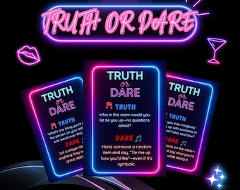 Juego de Verdad o Reto para adultos: descarga digital, juego de fiesta sucia, juegos imprimibles divertidos para amigos, cumpleaños de adultos, juego de despedida de soltera