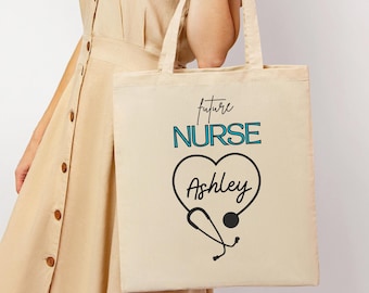 Personalized nurse tote bag, nursing student bag, personalized nurse gift, custom nurse bag, nurse appreciation, nursing student gift
