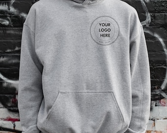Custom Logo Sweatshirt, Front and Back Logo Hoodie: Your Business Logo Here Shirt