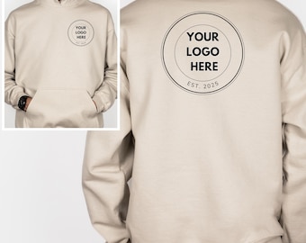 Custom Logo Sweatshirt, Front and Back Logo Hoodie: Your Business Logo Here Shirt