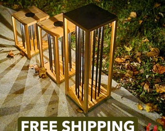 Cedar Solar Patio Lantern: Eco-Friendly Garden Lighting
