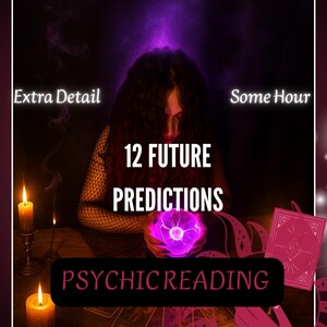 12 future predictions psychic reading offering extremely detailed clairvoyant insight and spiritual messages. Discover upcoming changes in love, career, and destiny. Same hour delivery provides clarity, divine timing, and accurate psychic guidance to help you align with your highest path.