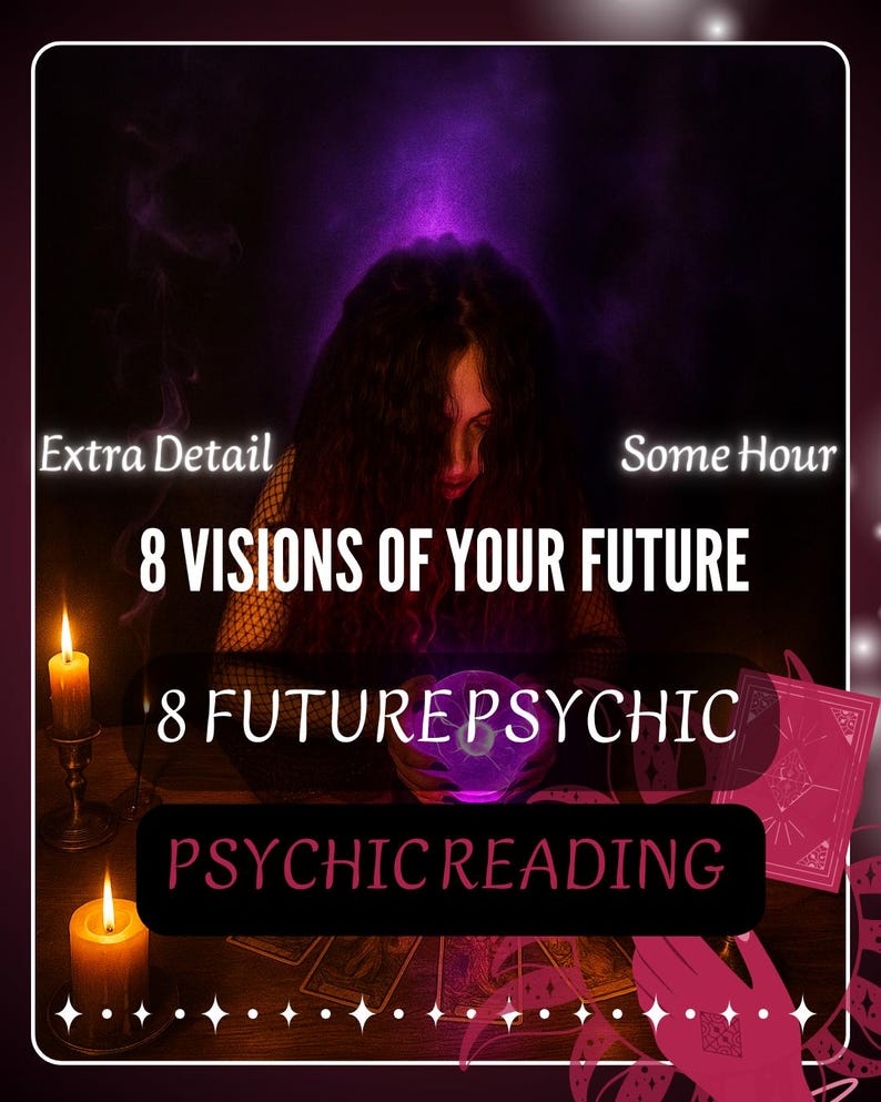 Same hour psychic reading offering 8 detailed future predictions about love, career, and destiny. Accurate clairvoyant insight reveals what’s ahead in your spiritual journey. Discover divine guidance, new opportunities, and emotional clarity through this powerful intuitive energy reading.