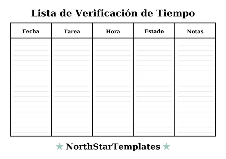 Time Checklist Premium Printable and Editable Template DE EN ES - Etsy