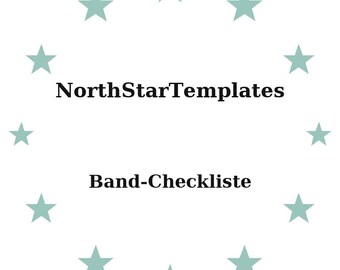 バンドチェックリストプレミアム印刷テンプレートと編集可能なファイル DE EN ES