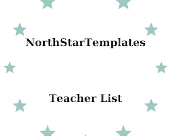 Teacher List | School Staff Directory | Editable Excel Template | Classroom & Faculty Contact Tracker Printable DE EN ES