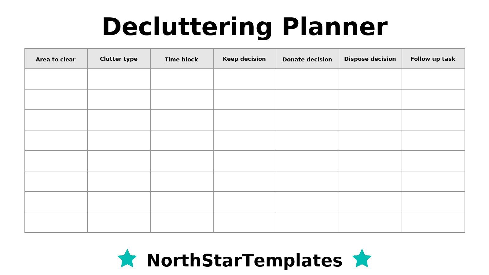Decluttering Planner Premium Printable and Editable Template DE EN ES ...