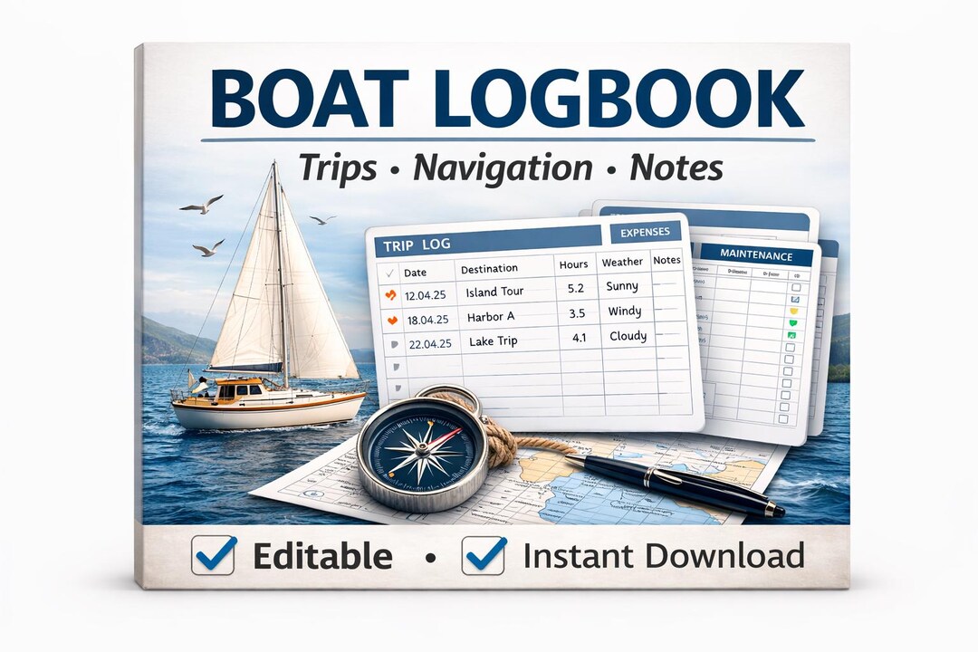 Boat Rough Log Example Boat Logbook Template – Sailing Log and Boat Maintenance Tracker - Etsy