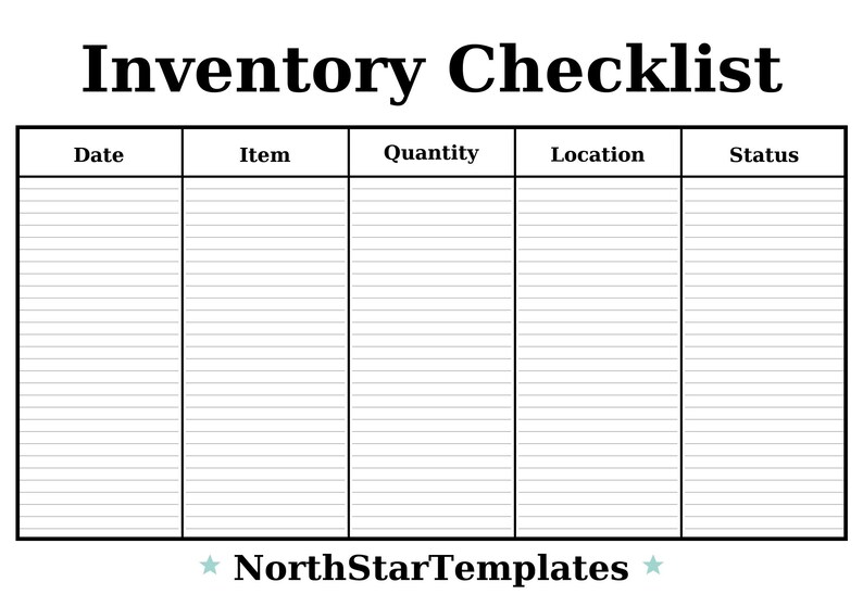Inventory Checklist — Premium Printable & Editable Template DE EN ES - Etsy