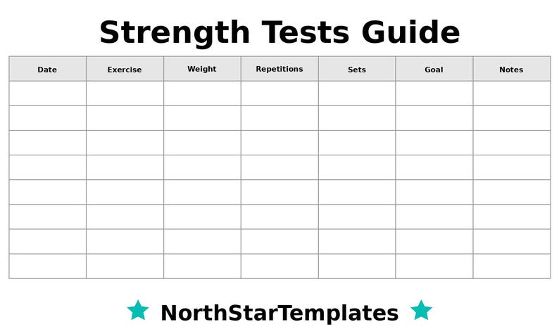 Strength Tests Guide Premium Printable and Editable Template DE EN ES ...