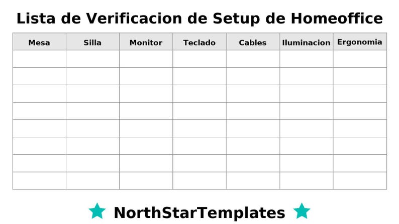 Home Office Setup Checklist Premium Printable and Editable Template DE