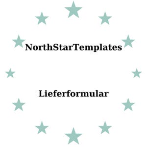 May include: White background with a ring of light teal stars surrounding the text "NorthStarTemplates" and "Lieferformular" in black font. The design is simple and clean.