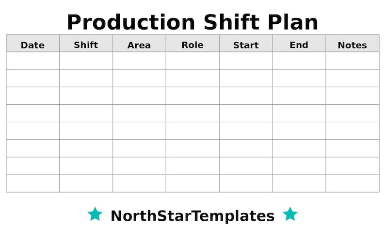 Production Shift Patterns Production Shift Plan Premium Printable and Editable Template DE EN ES ...