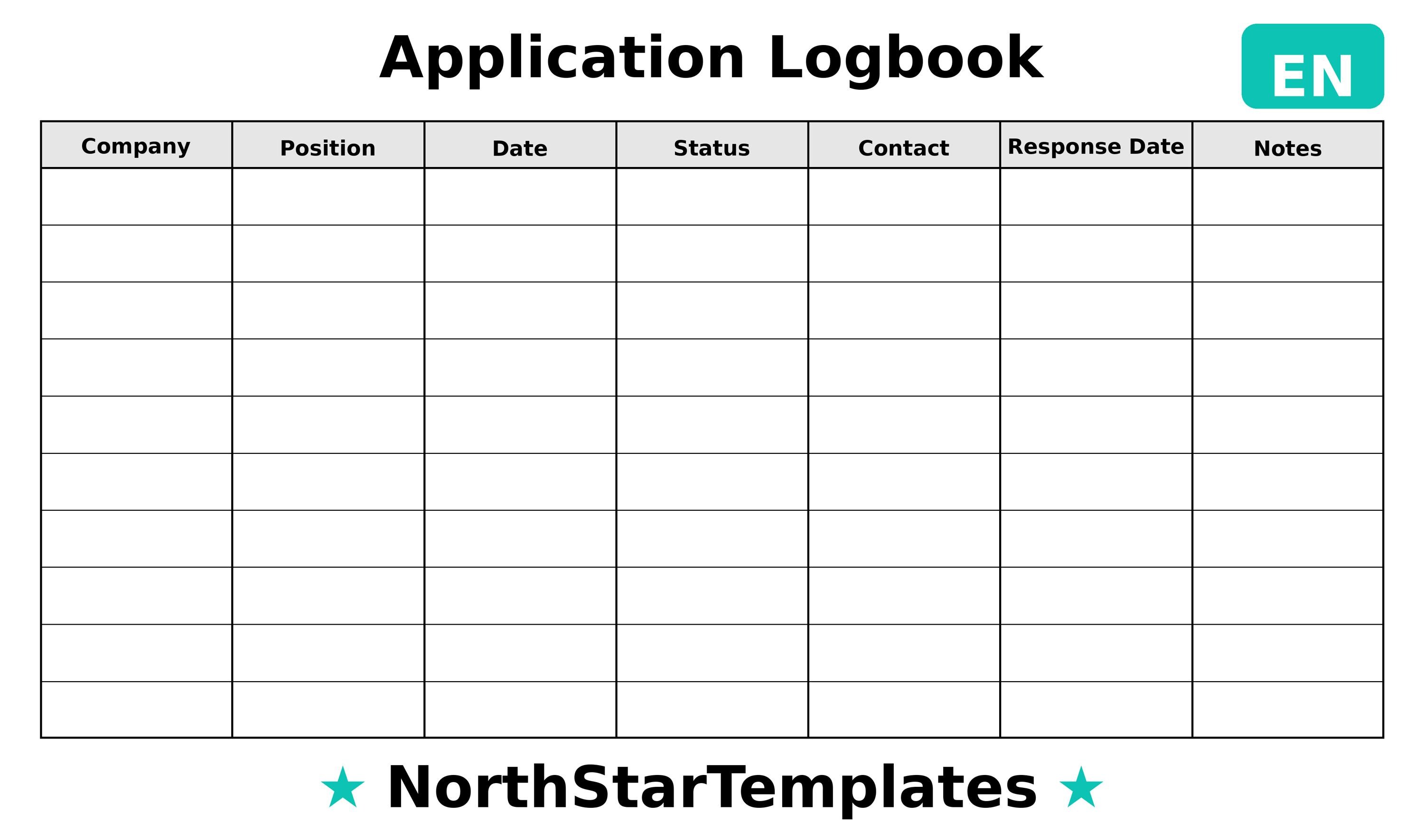 Application Logbook Premium Printable and Editable Template DE EN ES - Etsy
