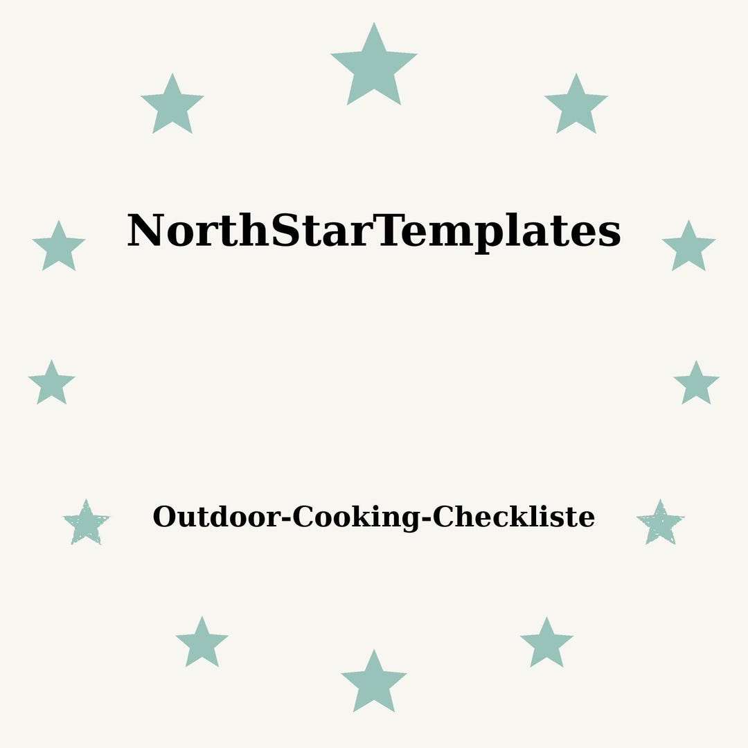 Cook Customized Checklist Outdoor Cooking Checklist Premium Printable and Editable Template DE EN ...