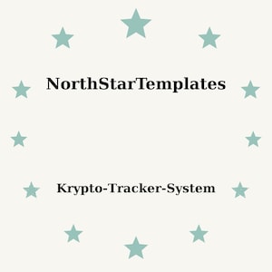 May include: A light beige background with teal stars arranged in a circle. The text "NorthStarTemplates" is centered at the top, and "Krypto-Tracker-System" is centered at the bottom, both in black.